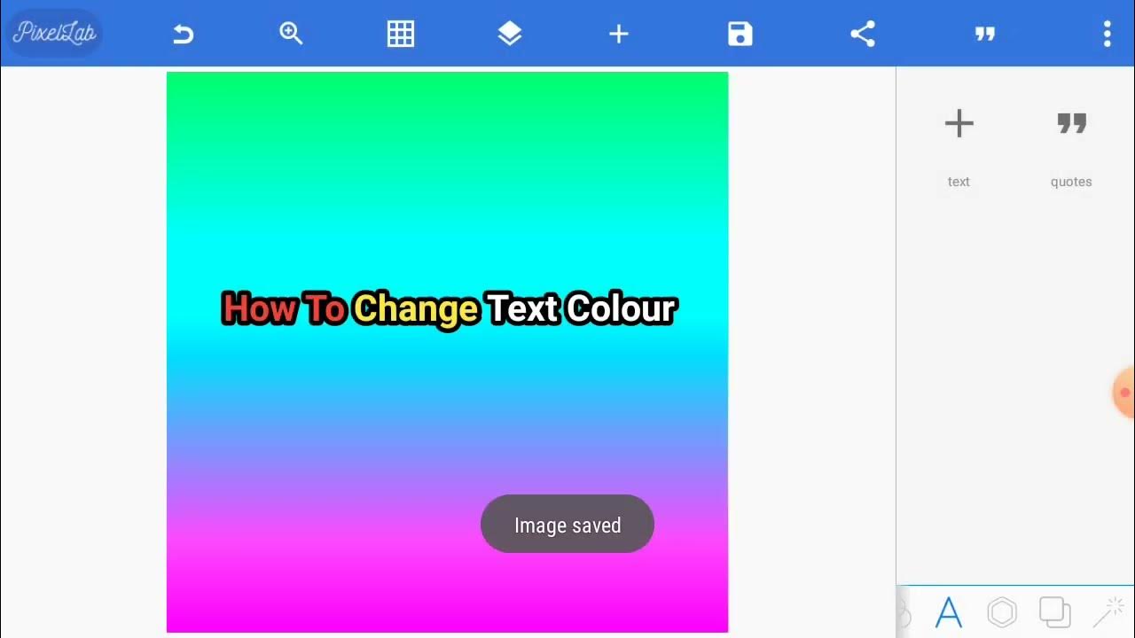 How to Change Text Colour in pixelLab on Mobile Phone YouTube