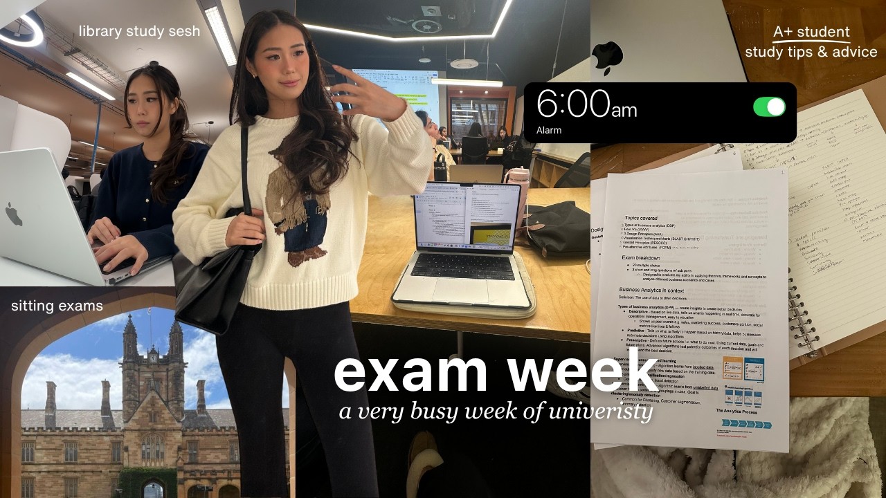 Exam Week at University 👩🏻‍🎓 study for finals, submitting assignments, sitting exams, 6AM wakeup