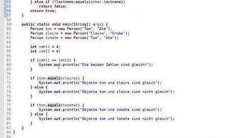 Die equals()-Methode in Java