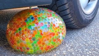 Crushing Crunchy \& Soft Things by Car! EXPERIMENT CAR vs GIANT ORBEEZ WATER BALLOON