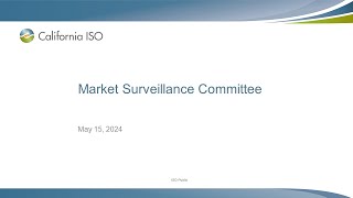 May 15, 2024  Market Surveillance Committee