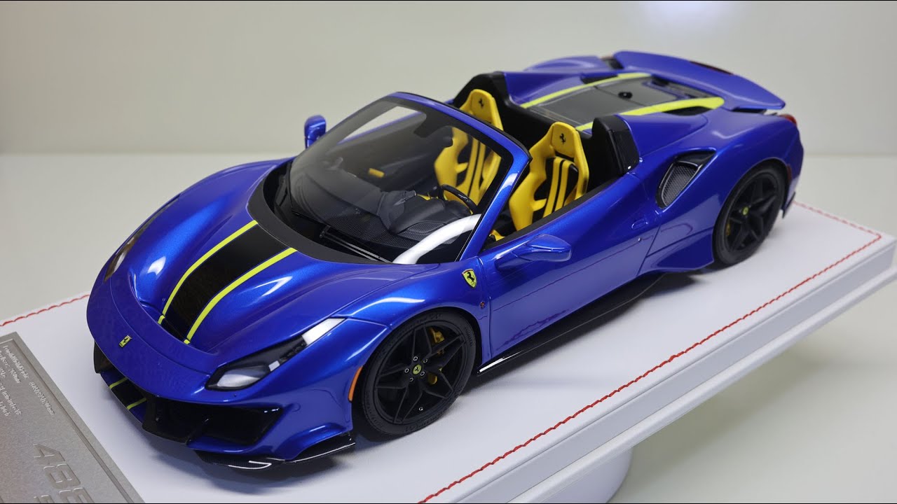 1/18 DinoModel Ferrari 488 Pista Spider Blu Corsa - YouTube