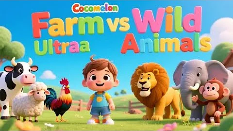 Farm Animals vs Wild Animals Song for Kids | Toddler Learning Video | Animal Sounds for Babies