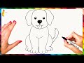 How to draw a dog step by step  dog drawing easy
