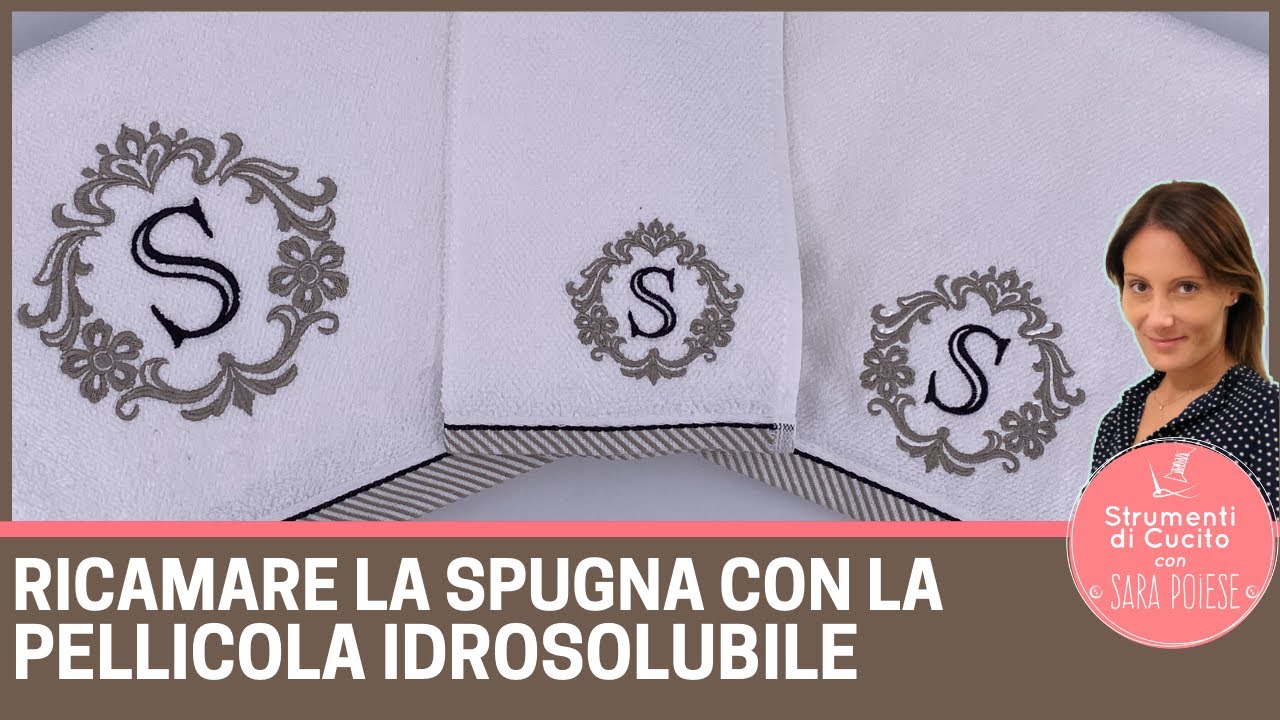 Ricamare la spugna con la ricamatrice e la pellicola idrosolubile