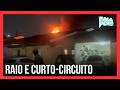 Raio pode ter causado incêndio em casa no bairro Aclimação, em Uberlândia