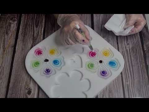 #2331 Amazing Resin 3d Rainbow Flower Coasters