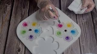 #2331 Amazing Resin 3d Rainbow Flower Coasters