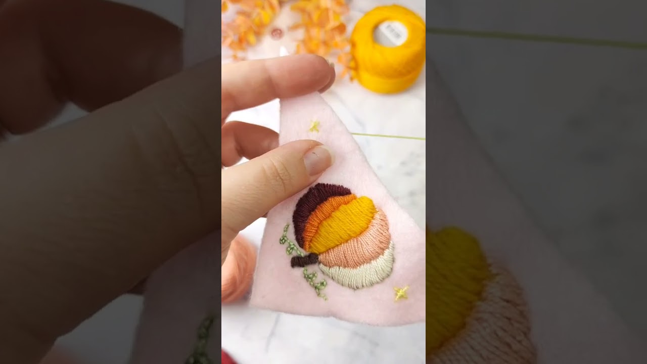 Návod na vyšívanú jesennú záložku z filcu 🎃 