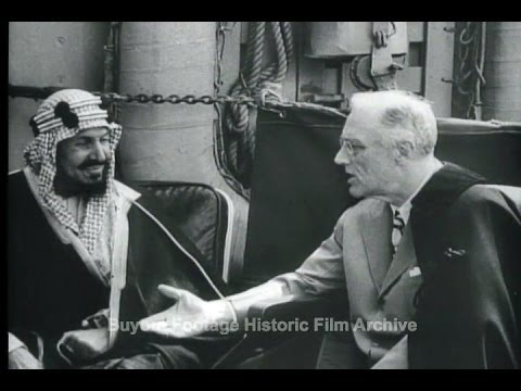 ایچ ڈی ہسٹورک آرکائیول اسٹاک فوٹیج WWII روزویلٹ نے مشرق وسطیٰ کے رہنماؤں سے ملاقات کی۔