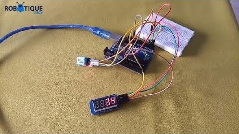 Measure the temperature with the DHT11 sensor and display it on a TM1637 display with Arduino