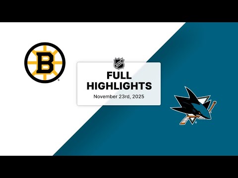NHL Highlights | Bruins vs. Sharks | November 23, 2025