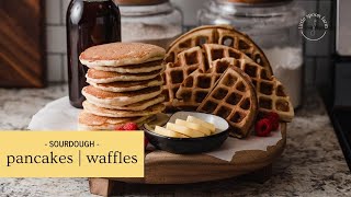 Sourdough Pancakes and Sourdough Waffles  In One Recipe!