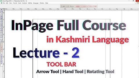 How to use Tool Bar in InPage | Kashmiri Language |  Arrow Tool | Hand Tool | Rotating Tool 
