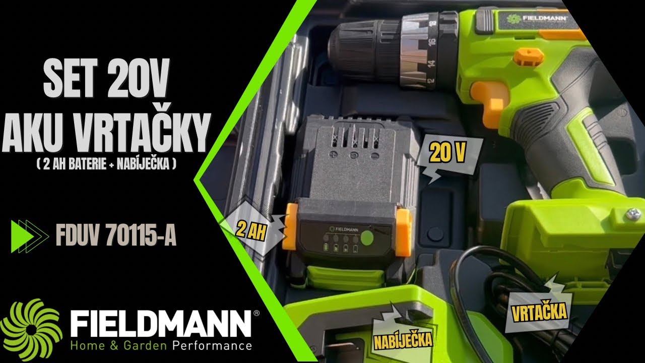 Set 20v Aku VRTAČKA FDUV 70115-A včetně baterie a nabíječky od 
