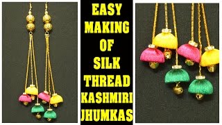 Easy Making of Silk Thread Kashmiri Jhumkas | Silk Thread Jewelry | Giveaway Week