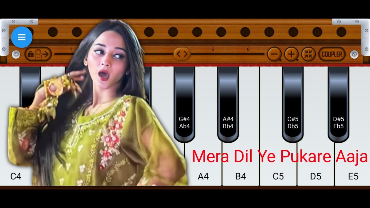 Mera Dil Ye Pukare Aaja - Mobile Harmonium Tutorial - Pakistani Viral Girl