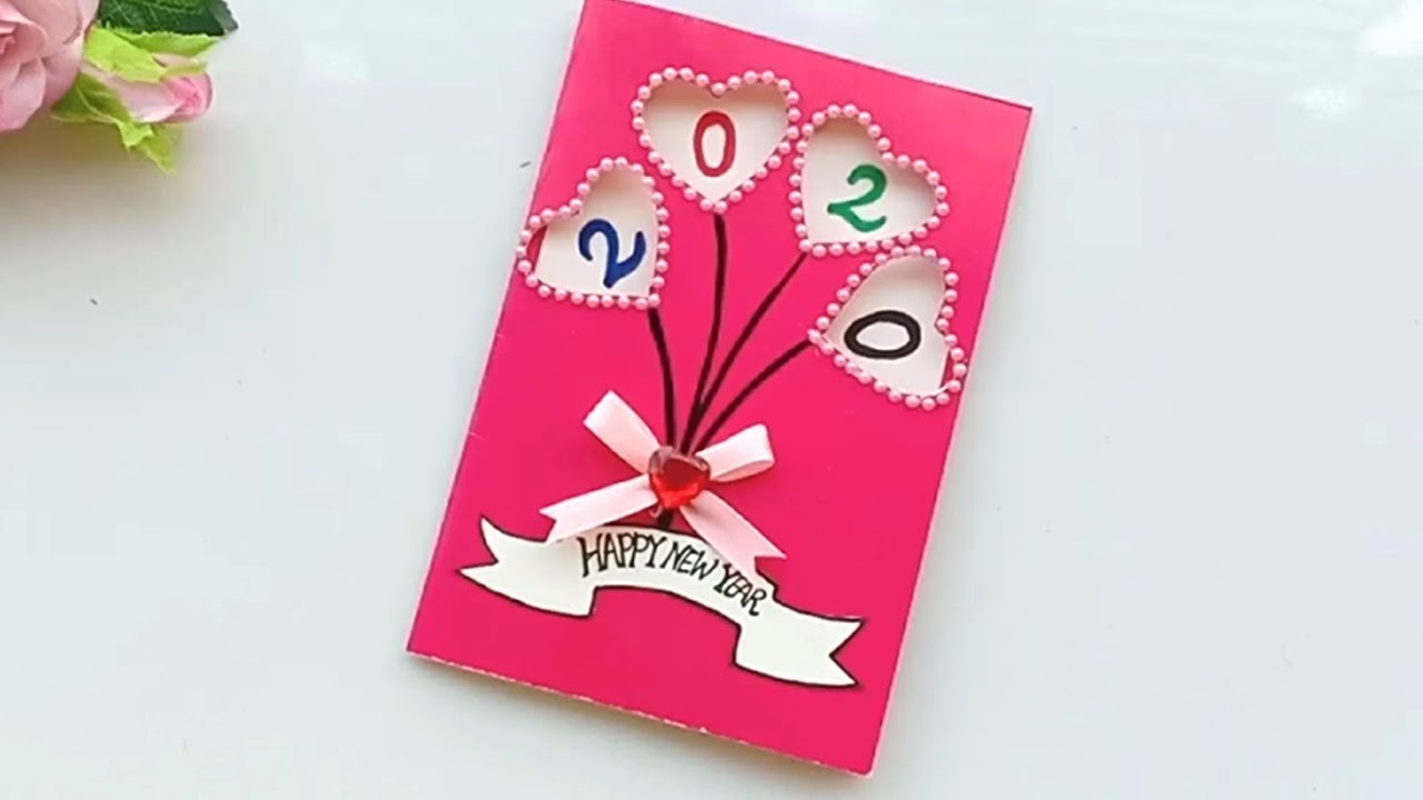 Beautiful Handmade Happy New Year 2020 Card Idea / DIY Greeting Cards for New Year. - YouTube