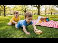 “Picnic Day Adventures! 🧺🌸 Twin Babies Explore the Park”