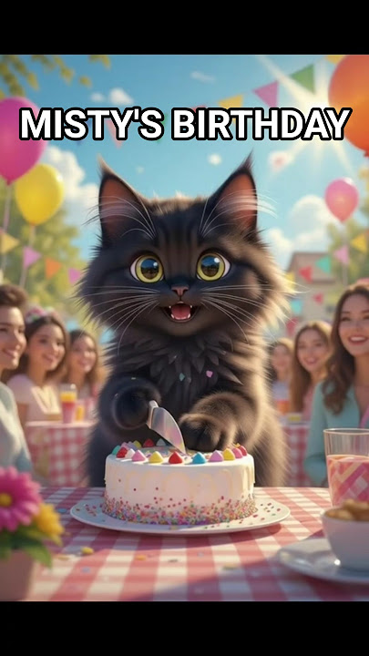 Happy birthday to you cat(Misty) #animalshorts #cuteanimals #viral #happybirthday #ytshorts #cats