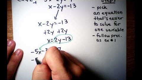 Algebra II - Substitution and Elimination (2 Variables) Part 1/2
