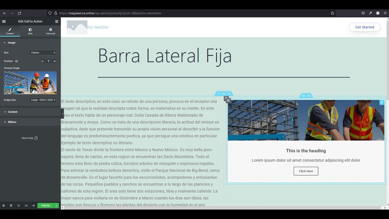Barra lateral Fija con Elementor Sticky Sidebar Elementor 2021 YouTube