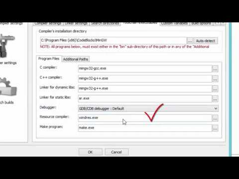 حل مشكل compiler sttings في برنامج cood blocks