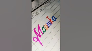 Mounika in cursive, comments your name #reel #trending #viral #video #calligraphy #youtube #shorts