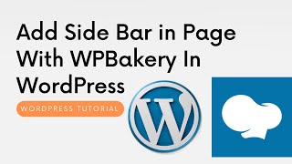 How to Add Side Bar in Page With WPBakery in WordPress | WordPress 2021 screenshot 1