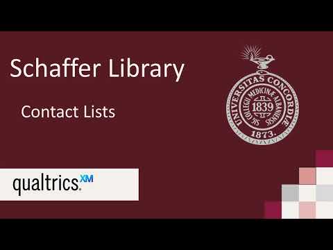 Qualtrics Contact Lists