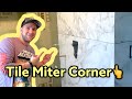 How to miter tile. Tile outside corner. Tile Corner