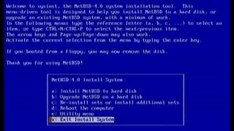 NetBSD 4.0 installation and bootup