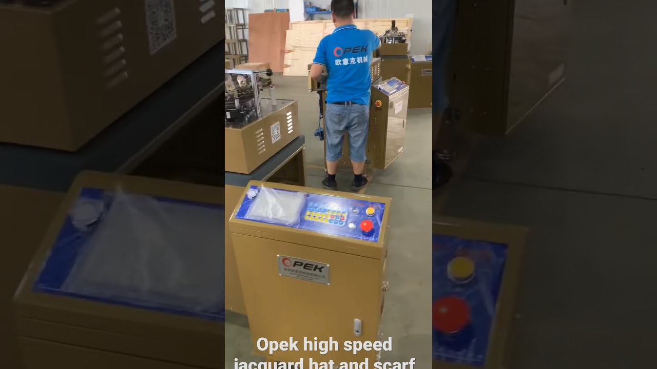 Opek high speed jacquard hat and scarf circular knitting machine