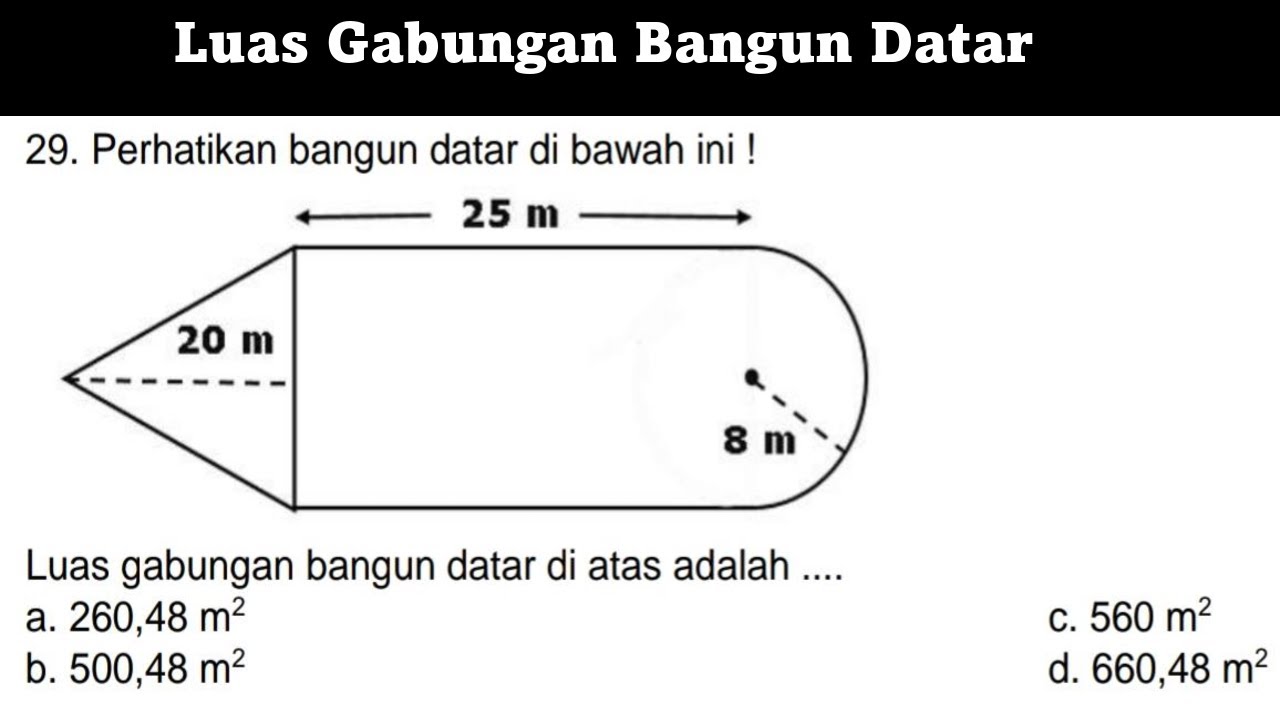 Luas Gabungan Bangun Datar Segitiga Persegi Panjang Setengah