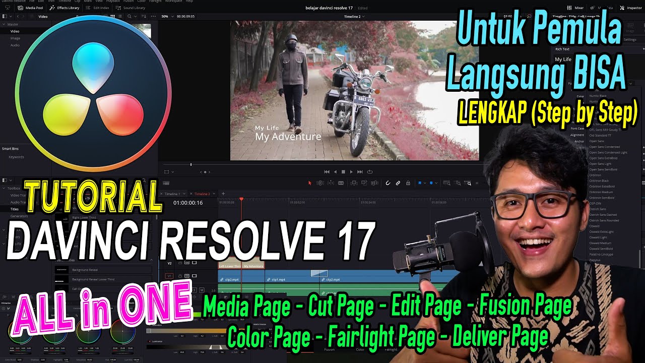 Tutorial Davinci Resolve 17 untuk pemula | ALL PAGE |... - youtube
