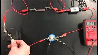 Introduction to current and current vs. time plots + integrate current to find charge in lab demo.