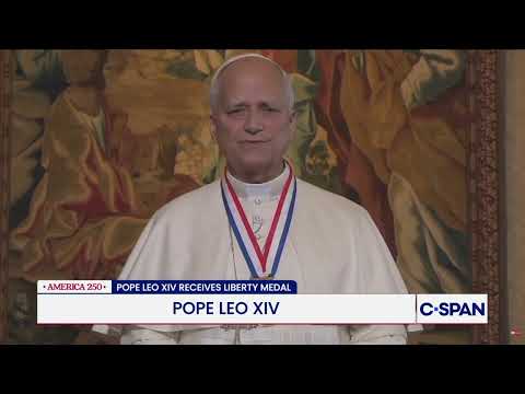 Pope Leo accepts Liberty Medal