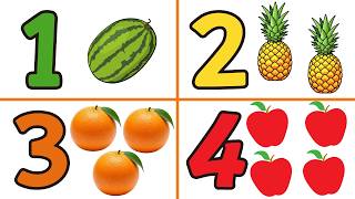 Learn 1 to 10 Numbers & Fruit Names | 123 Number Names | 1234 Counting for Kids | Learning Videos