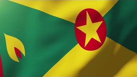 4K Grenada flag waving in the wind. Looping sun rises style. Animation loop Stock video