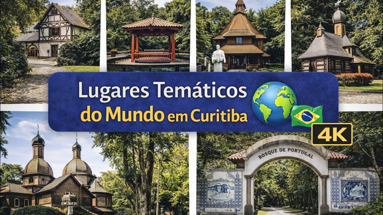Lugares Temáticos do Mundo em Curitiba 🇧🇷 | Bosques & Praças Icônicas | Walking Tour 4K