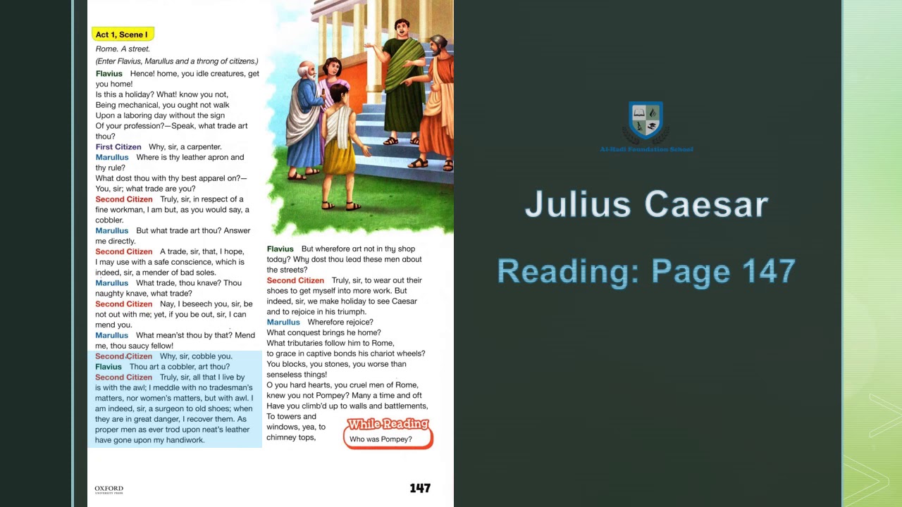 Class 7 Modern English Julius Caesar Page 146 Youtube