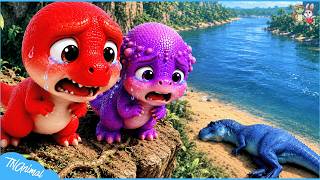 T-Rex Mom Saves Baby Dino and Falls into the River 😭Emotional Story💖Dinosaur Animation Short Film