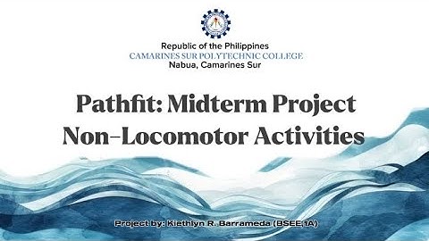 Pathfit: Non-Locomotor Activities featuring Bird dog and planking Series 