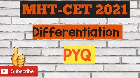 ||Differentiation|| MHT-CET 2021 PYQ