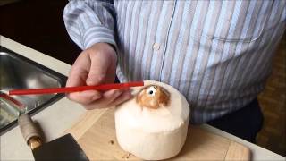 How to cut and eat  a young coconut