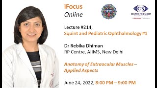 iFocus Online#214,  Strabismus+#1,  Dr Rebika Dhiman, Anatomy of Extraocular Muscles Applied Aspects