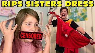 Kid Temper Tantrum Cuts Up Sisters New Dress Grounded Original
