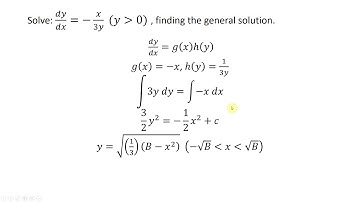 First order differential equations - separation of variables method
