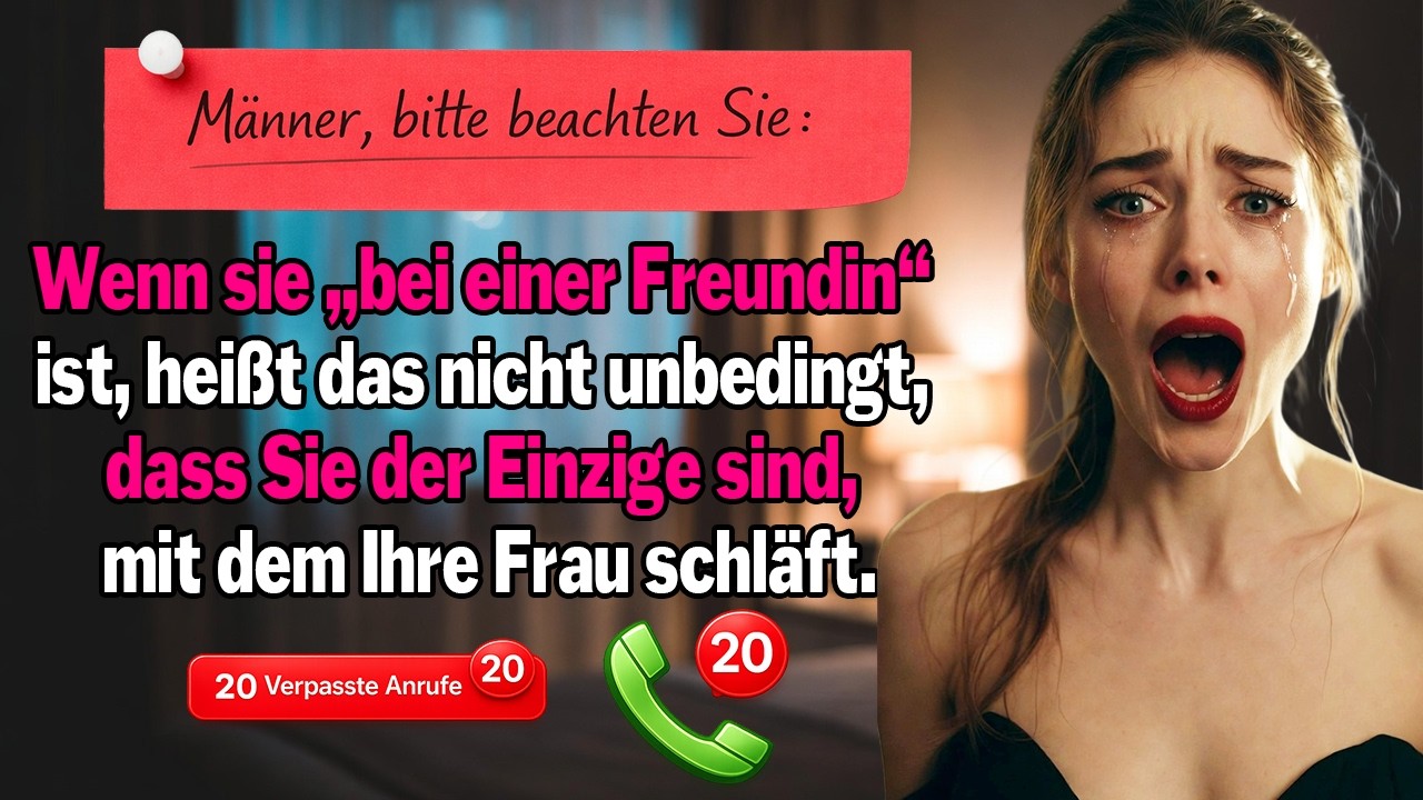 Sie log, sie sei bei ihrer Schwester. Ich nicht. 20 Minuten später: Wahrheit in unserer Küche.