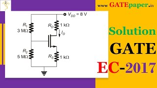 GATE 2017 Find the drain current  in mA for the circuit shown